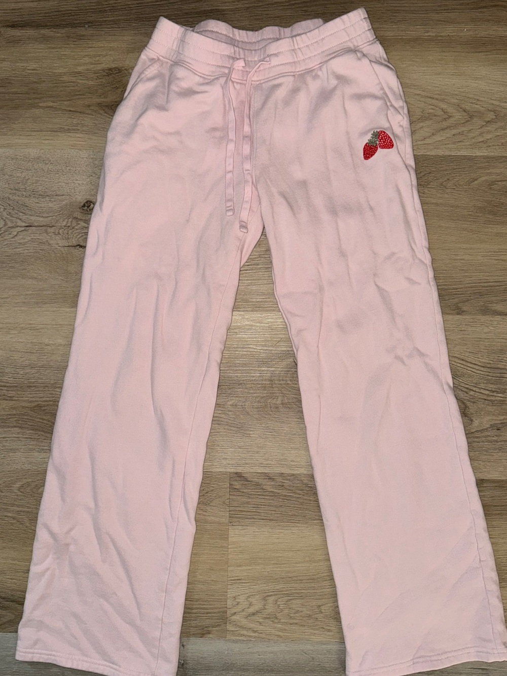 Hollister Soft Pale Pink Drawstring Sweatpants with Embroidered Detail